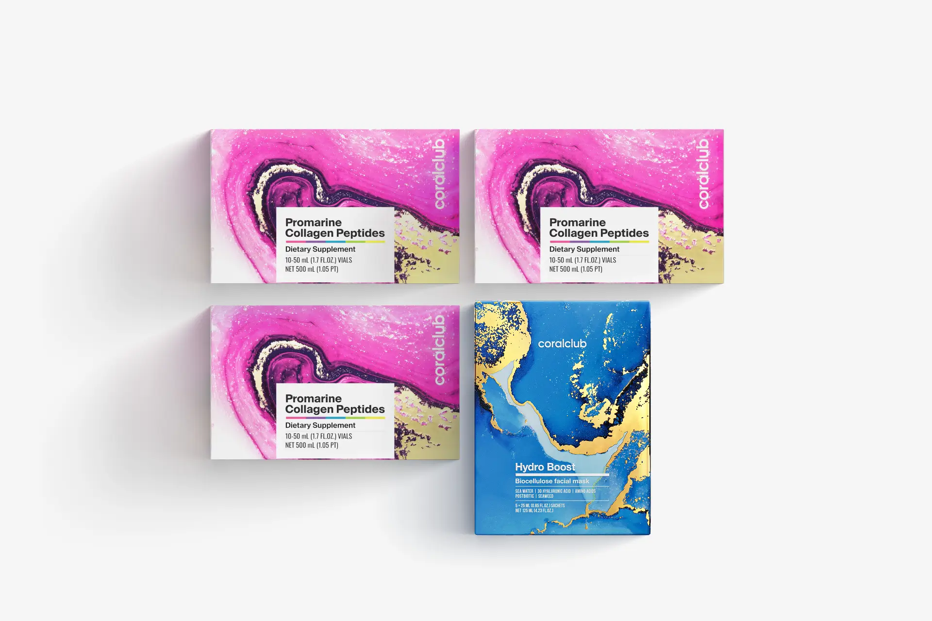 Promarin Kolajen Peptitleri (1 aylık kür) & Hydro Boost biyoselüloz yüz maskesi (5 saşe) seti